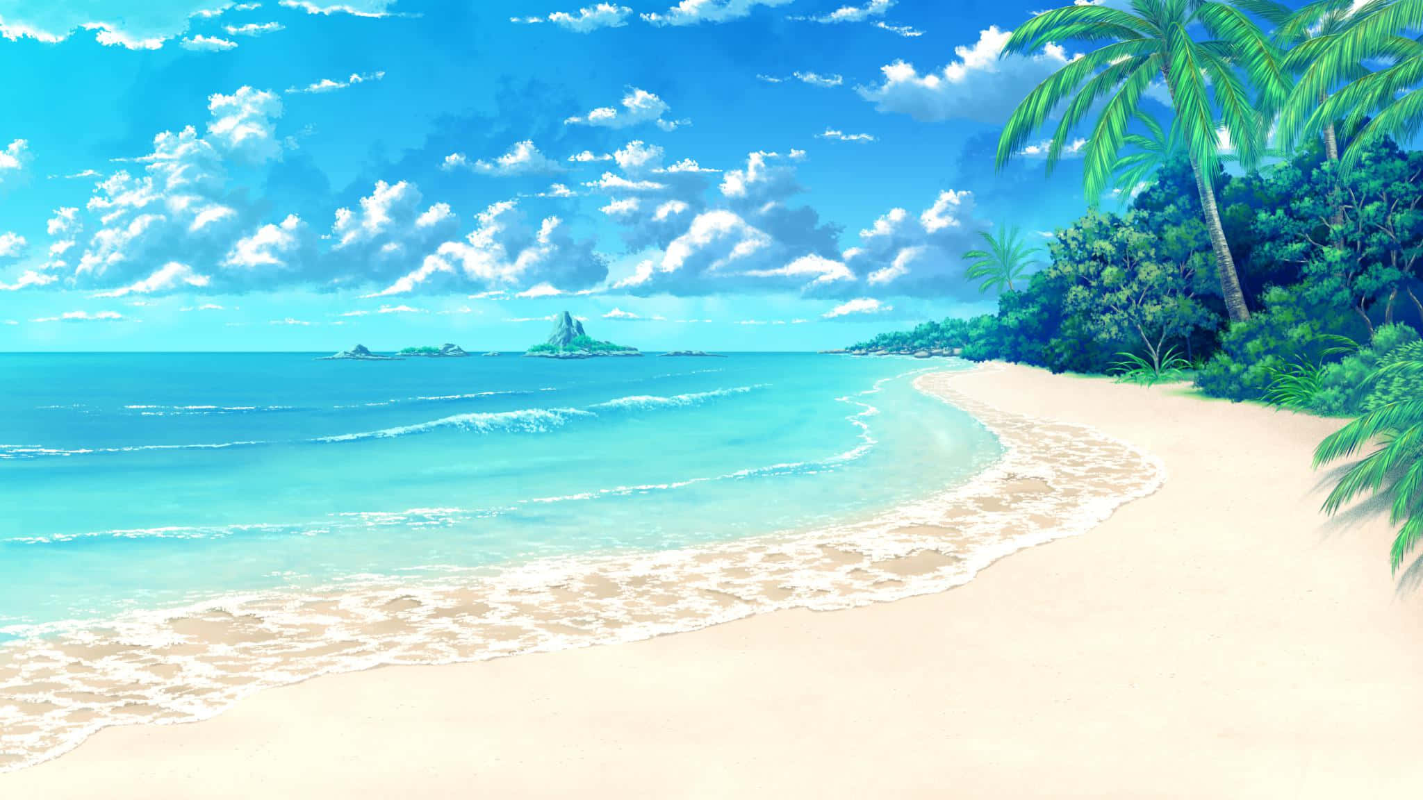 Bãi biển xanh Anime Hình nền
