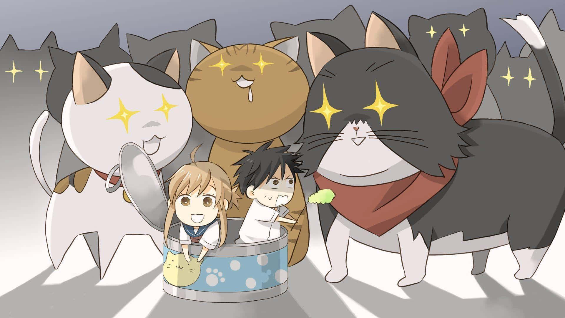 Bạn bè làm mặt hài hước khi xem anime Hình nền
