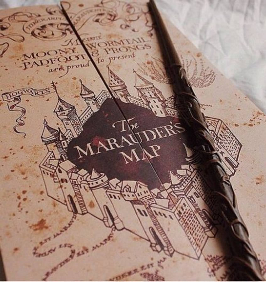 Bản đồ Marauder với Cây đũa phép phong cách HP Hình nền