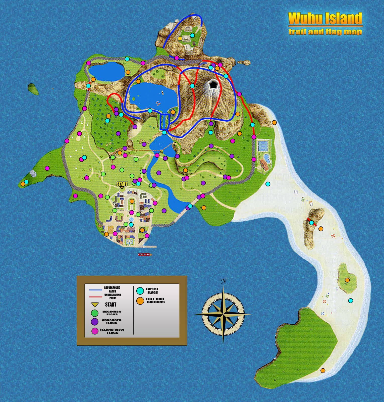 Bản đồ đảo Wuhu trong Wii Sports Resort Hình nền