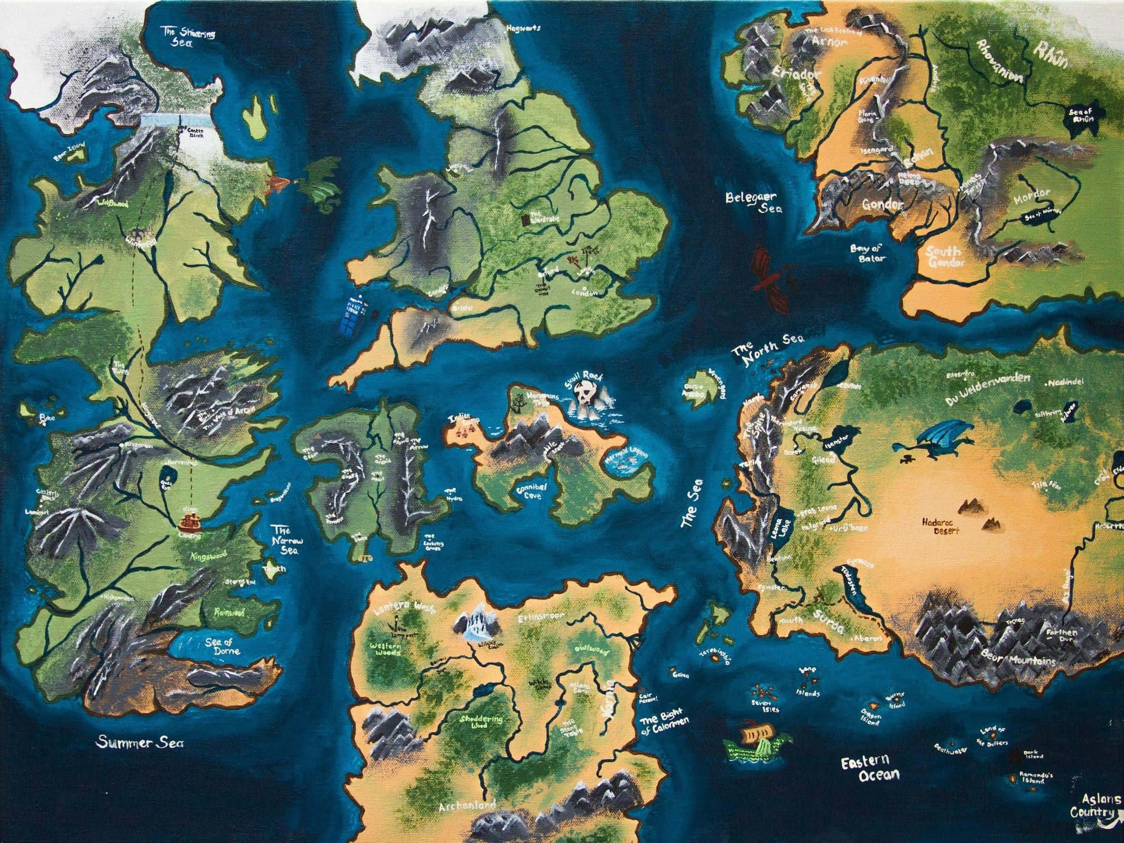 Bản đồ Game of Thrones Westeros Essos Hình nền