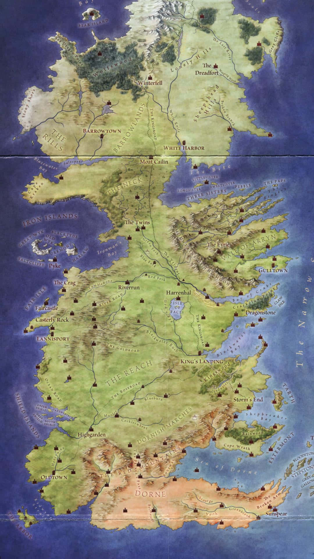Bản đồ Westeros trong Game of Thrones Hình nền