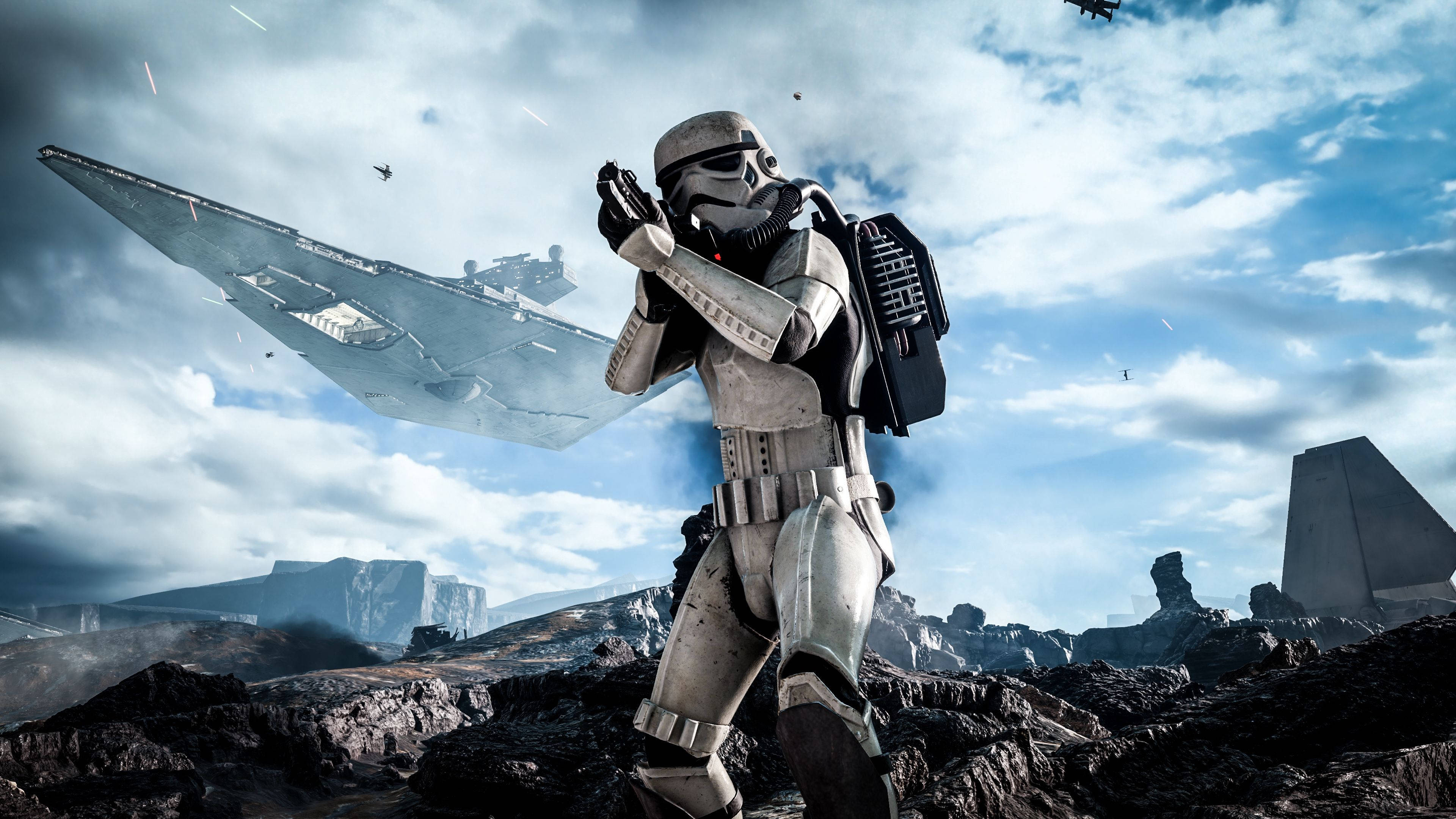 Bắn Ra Từ Một Lính Stormtrooper Trong Vũ Trụ Star Wars Hình nền