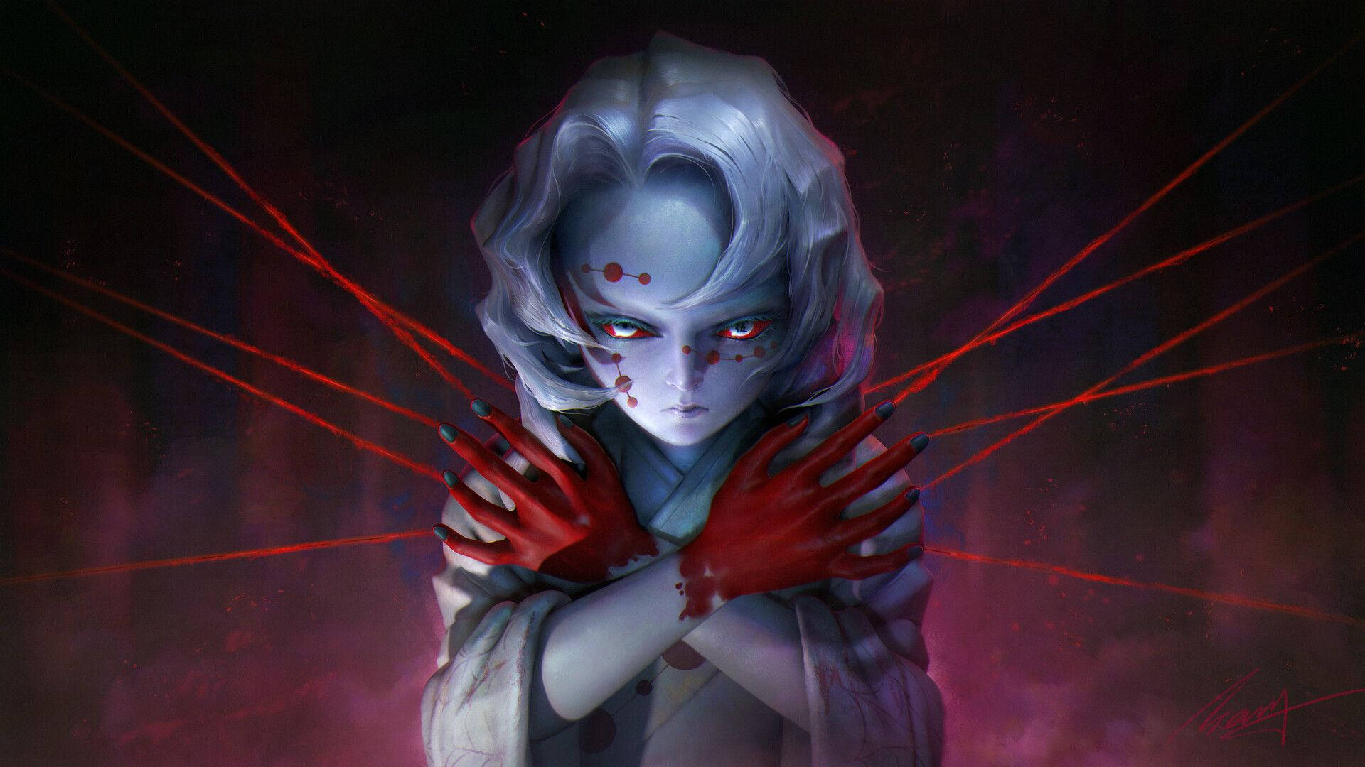 Bàn Tay Đẫm Máu Rui Demon Slayer Hình nền