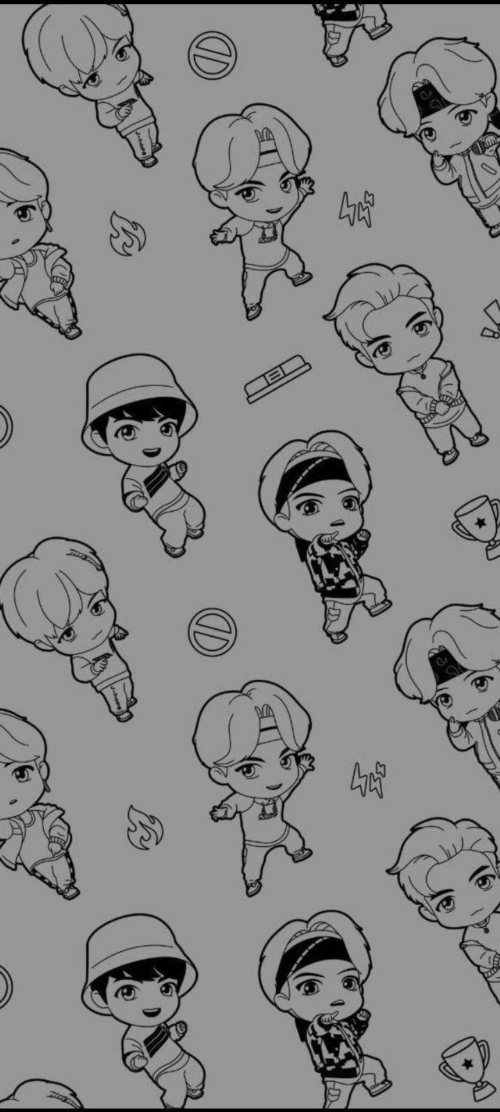 Bản vẽ nét BTS Tinytan Hình nền
