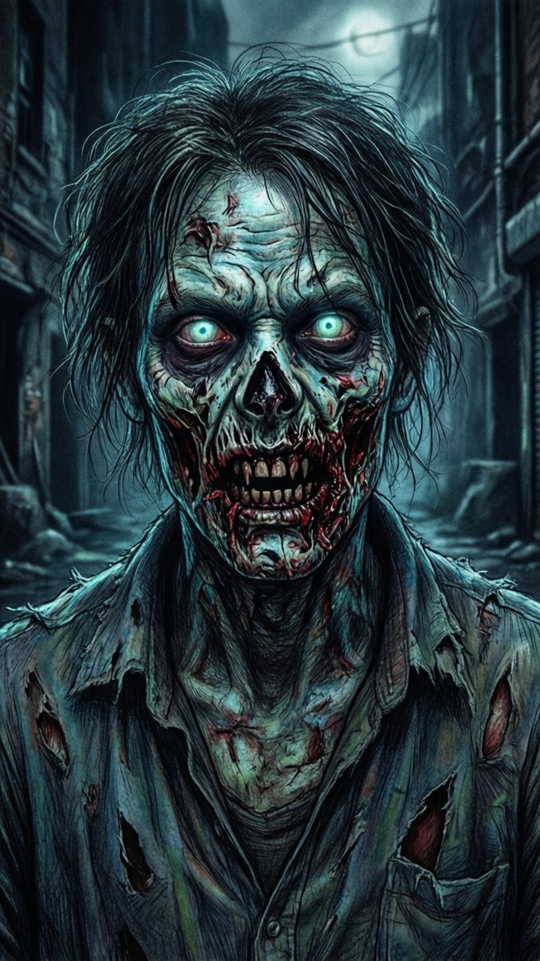 Bản vẽ ngõ Zombie ngầu Hình nền