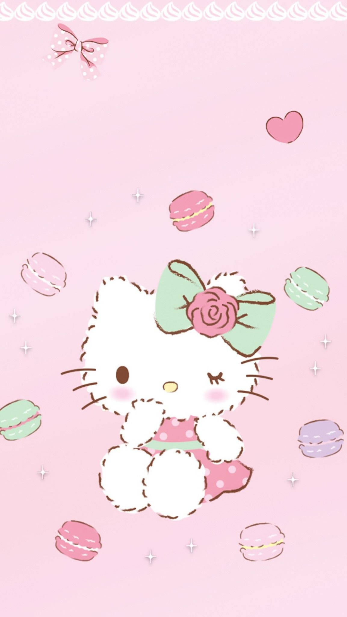 Bánh Macaron và Ảnh đại diện Hello Kitty Hoạt hình Hình nền