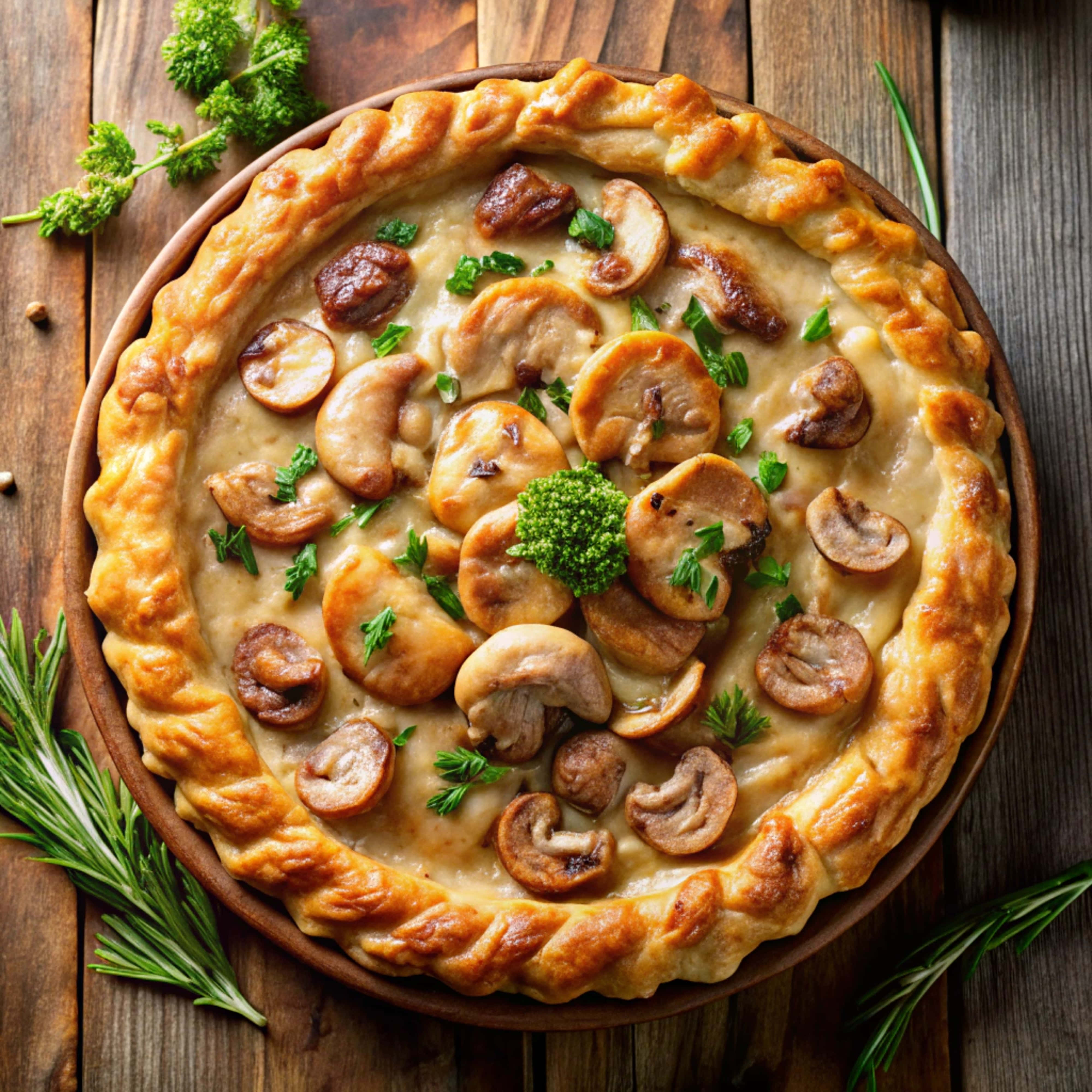 Bánh nấm và gà với tart Hình nền