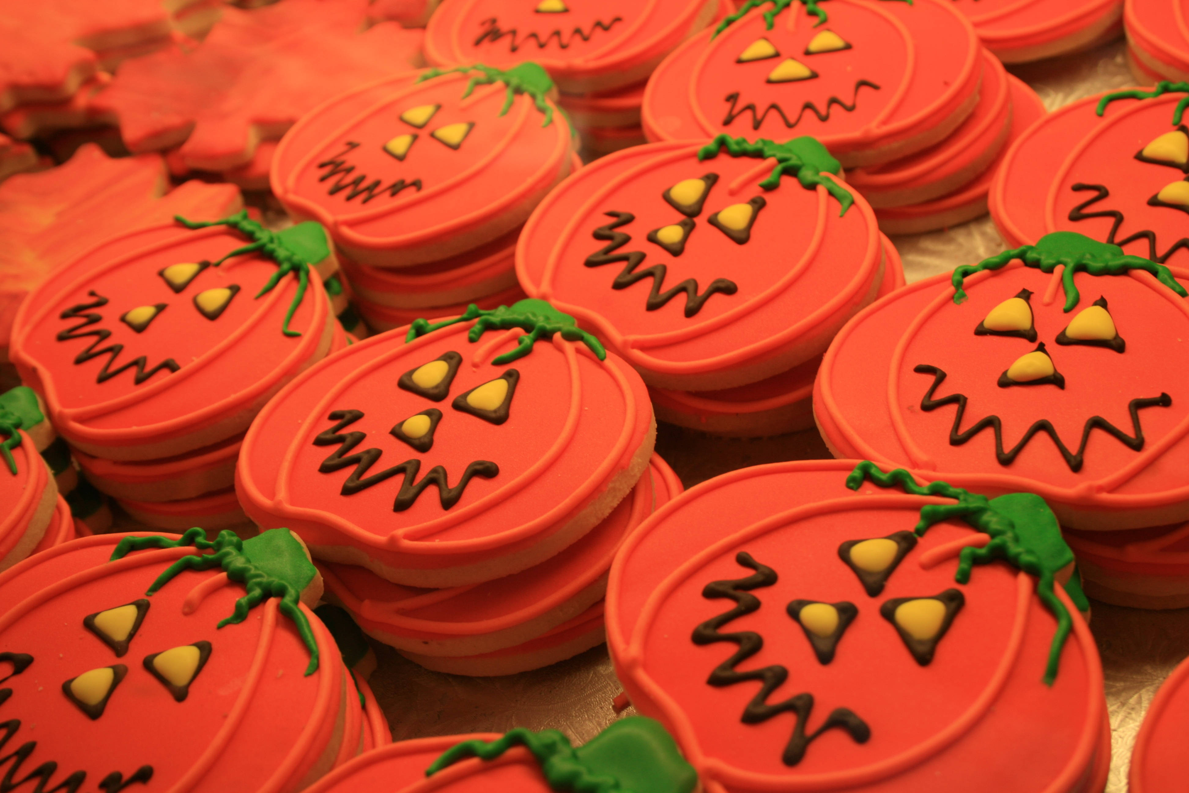 Bánh Quy Hình Bí Ngô Halloween Dễ Thương Hình nền