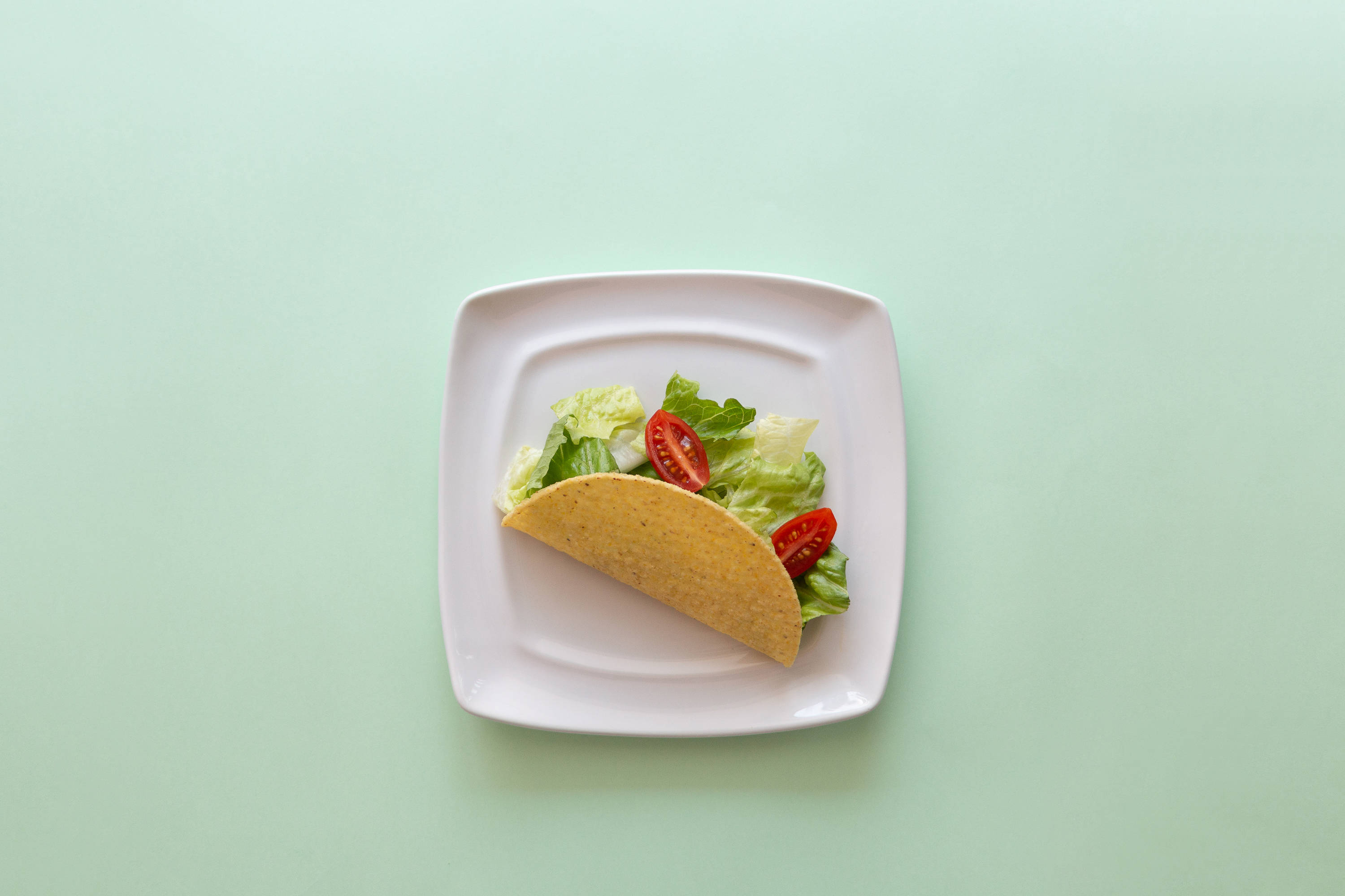 Bánh Taco Trên Bàn Màu Xanh Pastel Hình nền