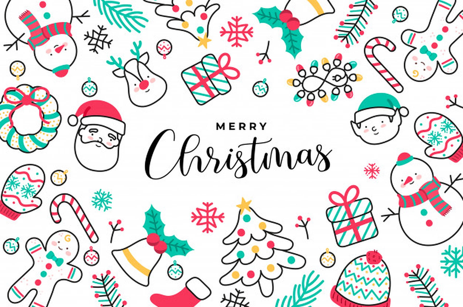 Banner Doodle Giáng Sinh Dễ Thương Hình nền