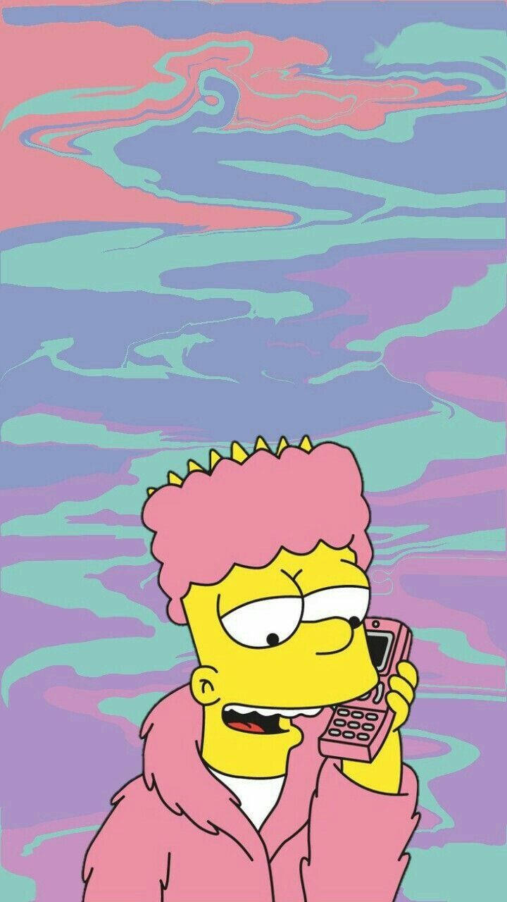 Bart Simpson Phong Cách Ảo Giác Hình nền
