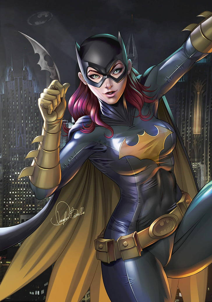 Batgirl tạo dáng cho Batman Arkham Knight iPhone Hình nền