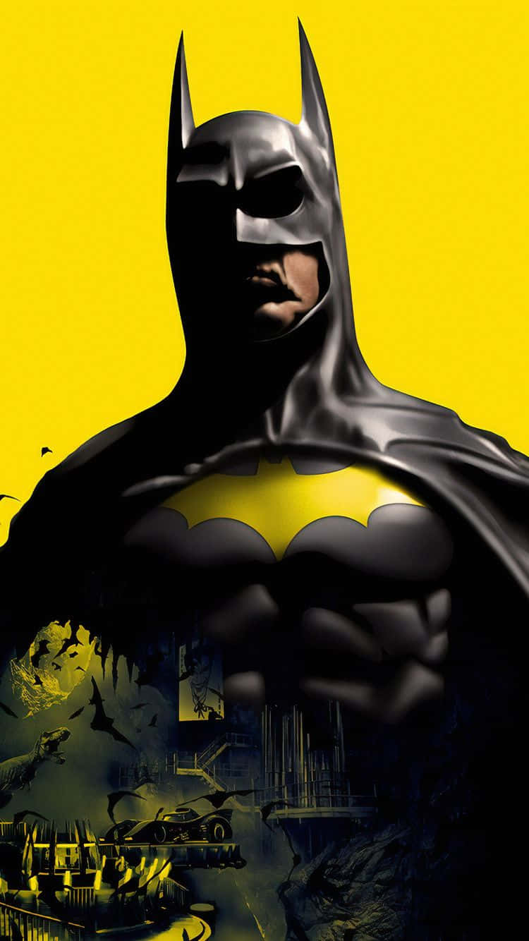 Batman Aesthetic trong nghệ thuật số màu vàng Hình nền