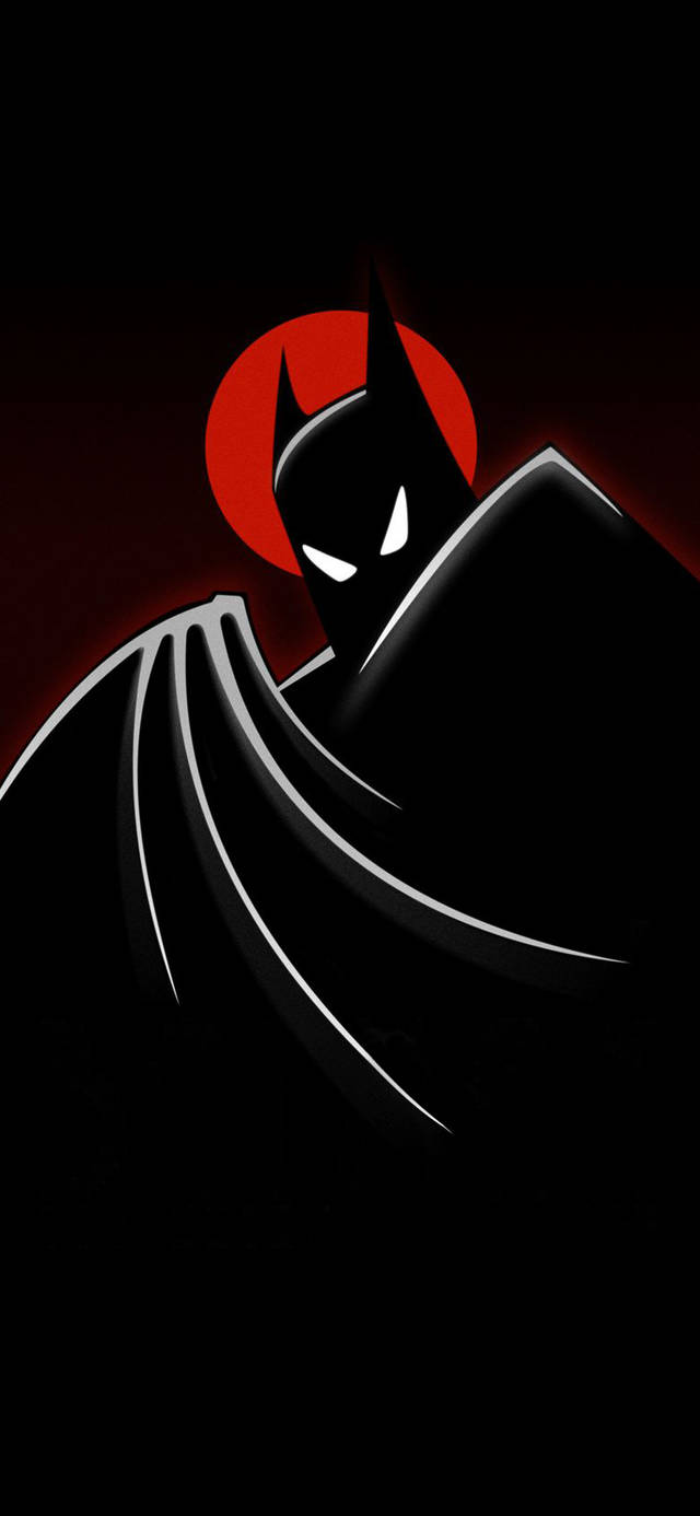 Batman đen nghệ thuật trăng đỏ hoạt hình di động Hình nền