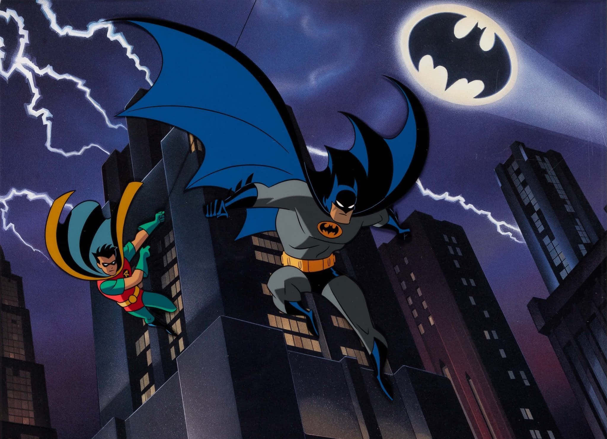 Batman Hoạt Hình Tín Hiệu Dơi Robin Hình nền