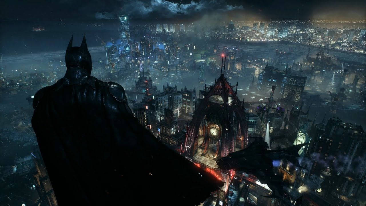 Hình nền Batman nhìn xuống Gotham
