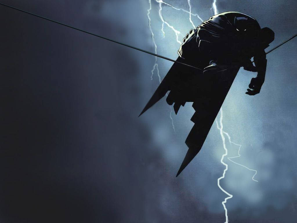 Hình nền Batman trên dây điện với tia chớp