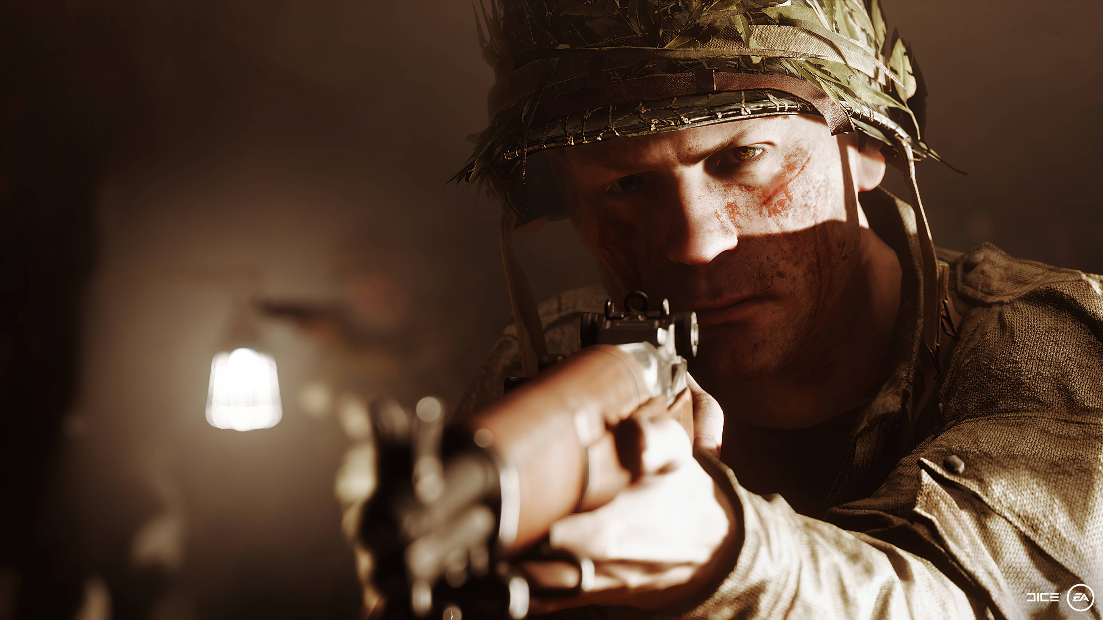 Battlefield 5 4K Cận Cảnh Họng Súng Chĩa Về Phía Trước Hình nền
