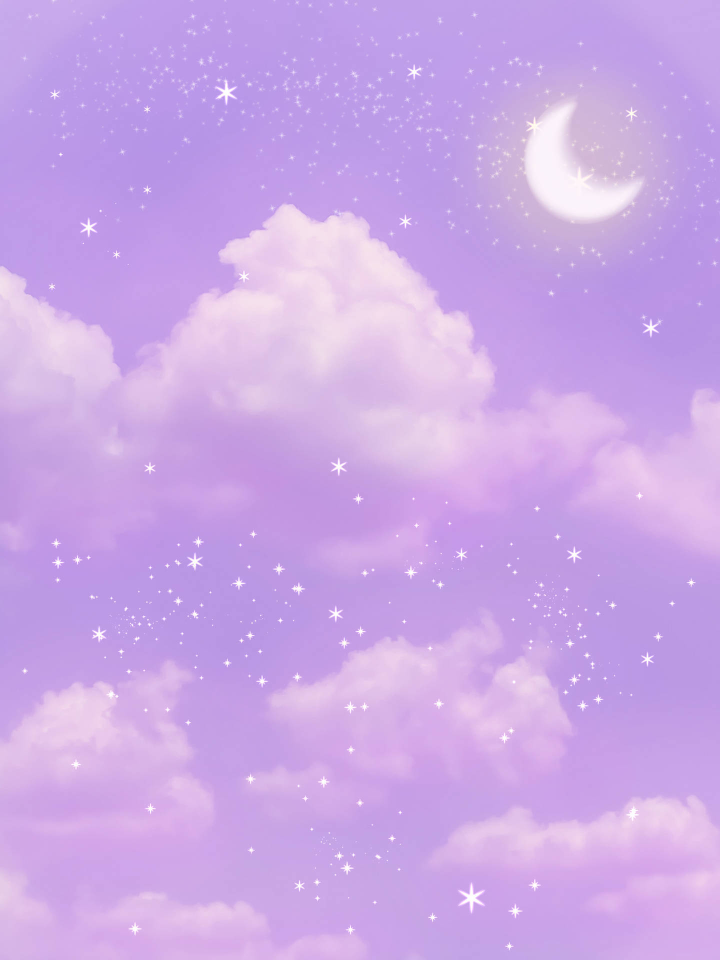 Bầu trời tím pastel sao lấp lánh iPad Hình nền