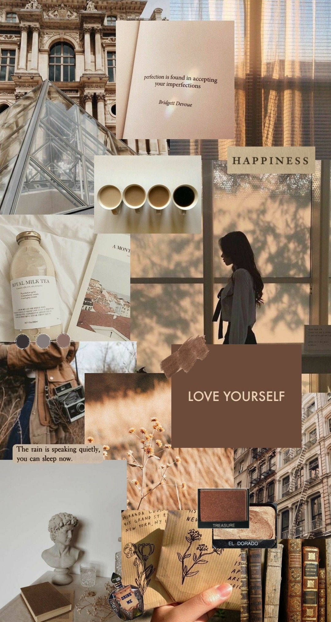 Be Nâu Thẩm Mỹ Collage Pastel Hình nền