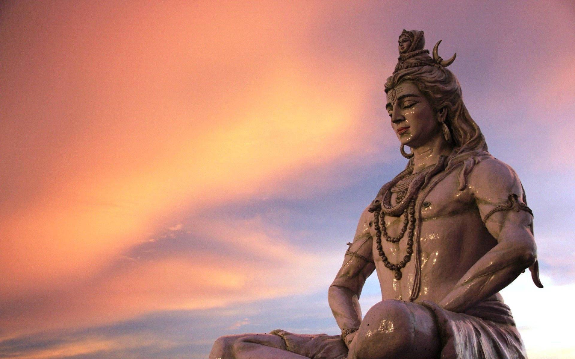 Bholenath HD Shiva Thiền Dưới Hoàng Hôn Hình nền