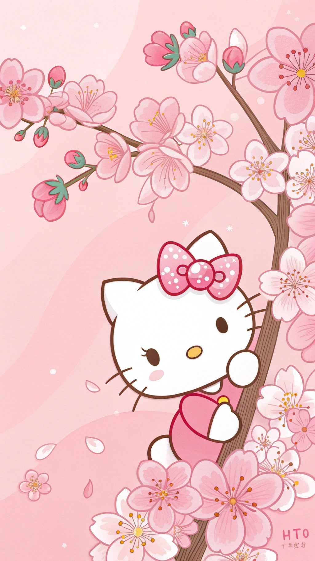 Bí mật hoa anh đào của Hello Kitty dễ thương Hình nền