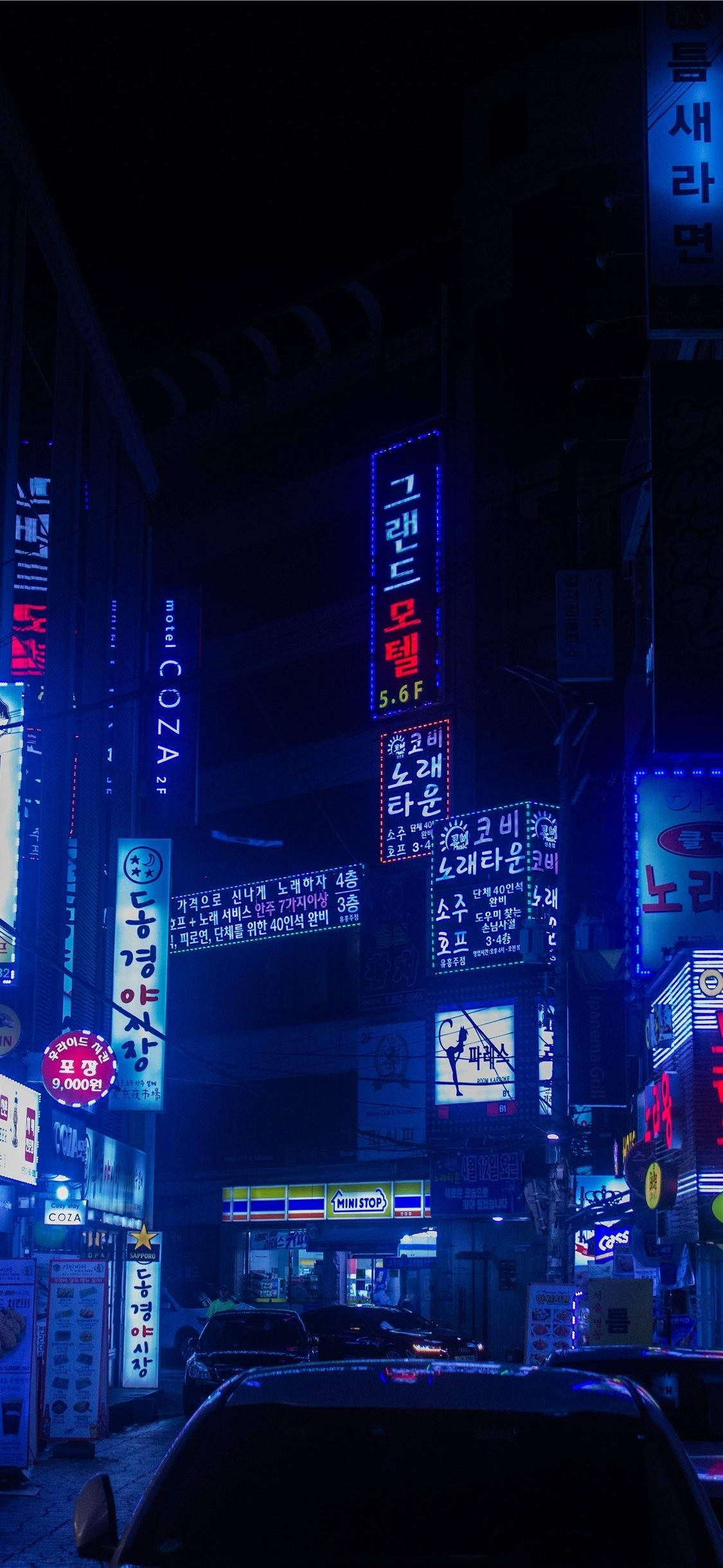 Biển hiệu Neon đa dạng phong cách Nhật Bản cho iPhone Hình nền