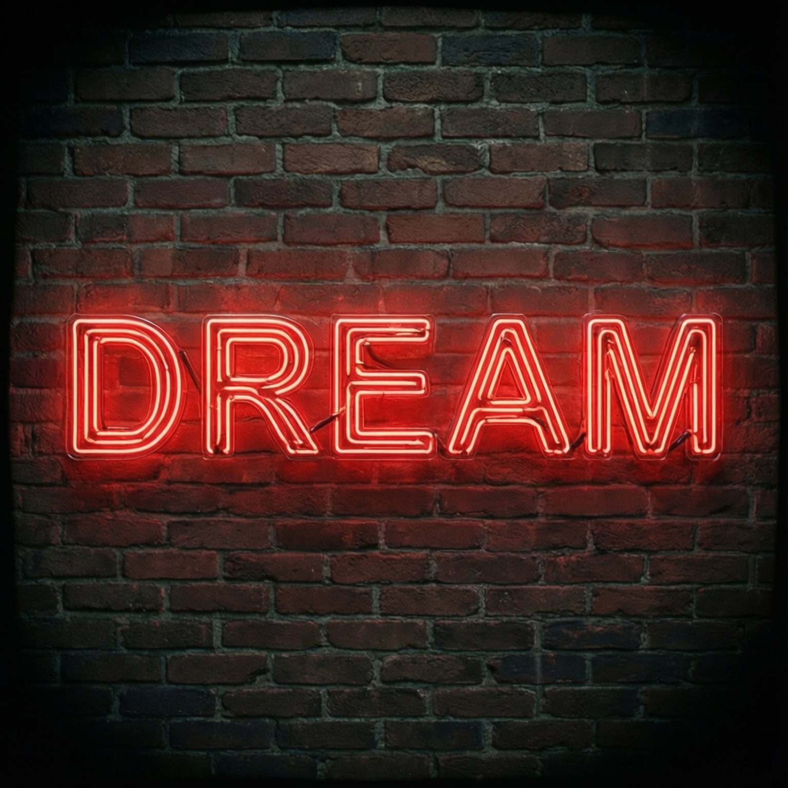 Biển hiệu neon đỏ 'DREAM' Hình nền