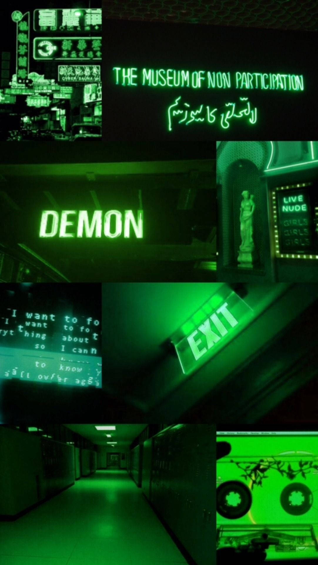 Biển hiệu Neon Xanh thẩm mỹ Hình nền