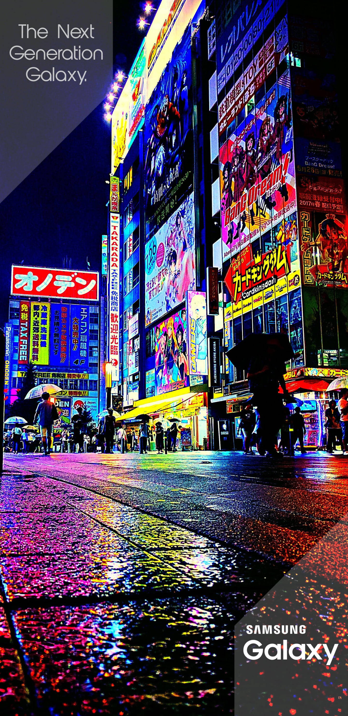 Biển hiệu đường phố Tokyo Samsung Galaxy Hình nền