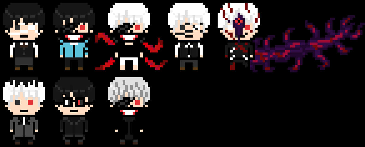 Biến Hình Kaneki Ken Pixel Art Hình nền