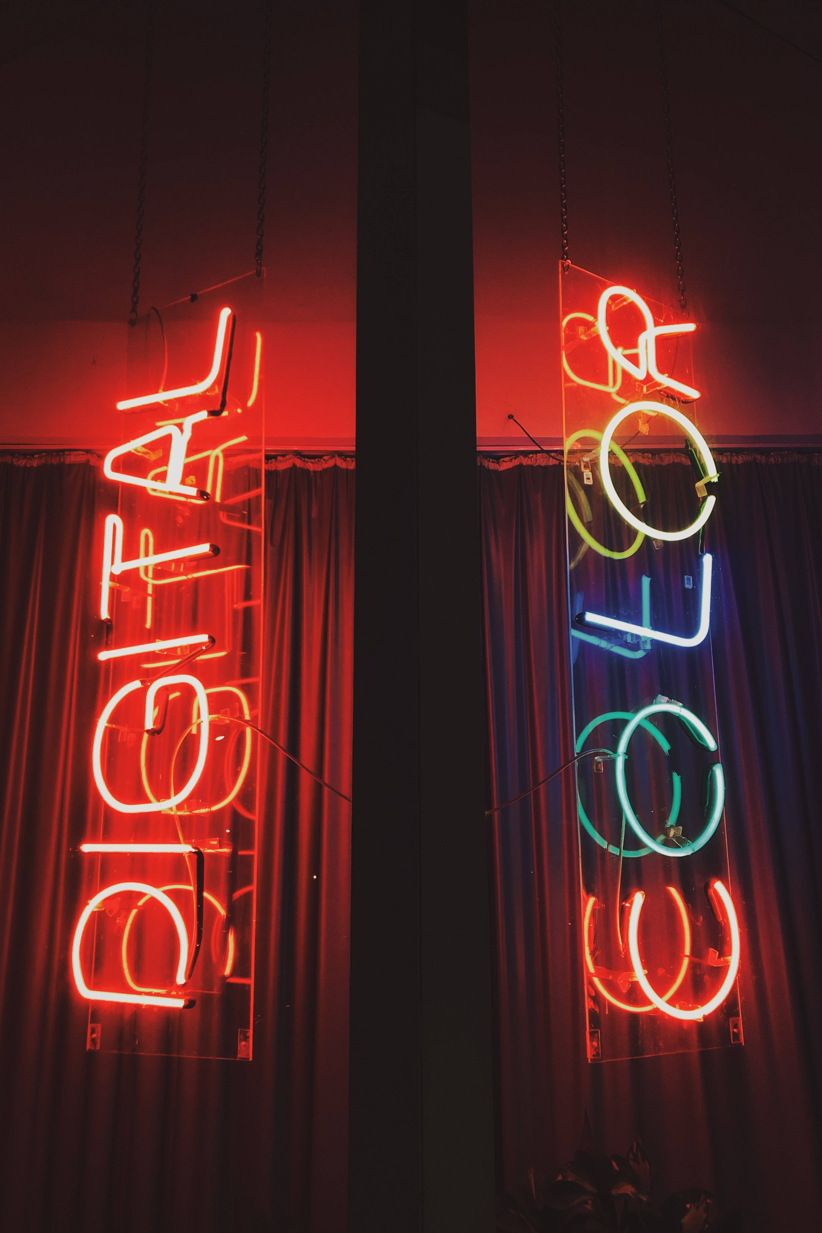 Biển Neon Màu Kỹ Thuật Số Hình nền