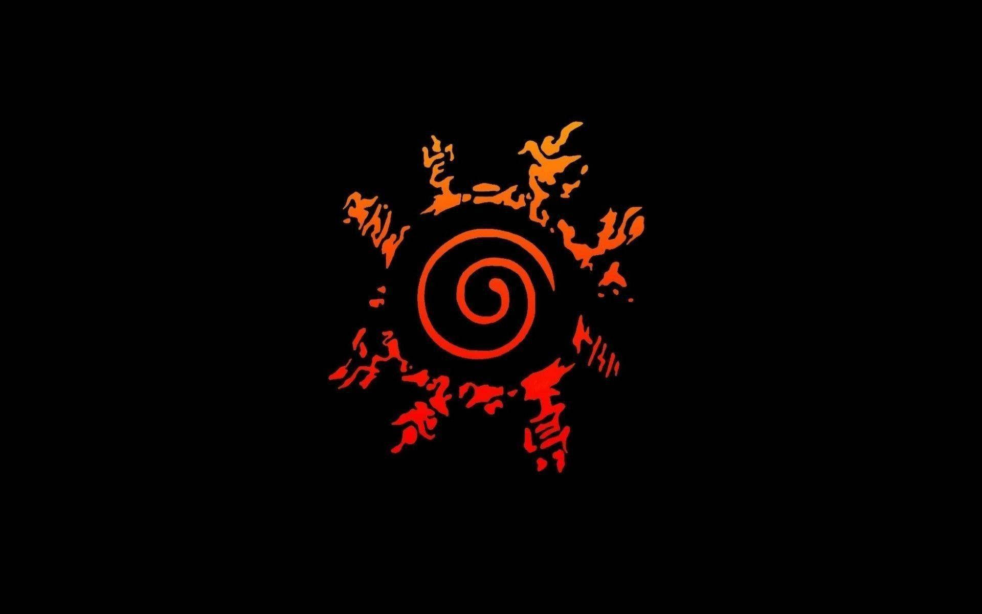 Biểu tượng Anime Naruto Bát Quái Phong Ấn Màu Cam Và Đen Hình nền