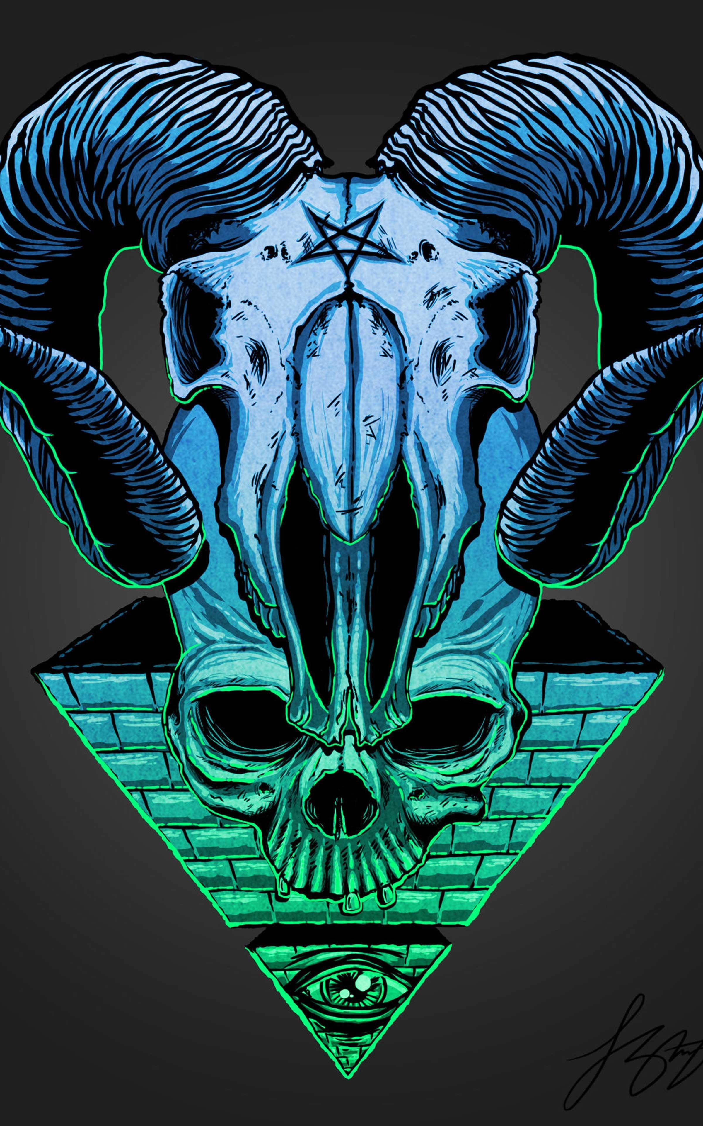 Biểu tượng đầu lâu Illuminati Hình nền