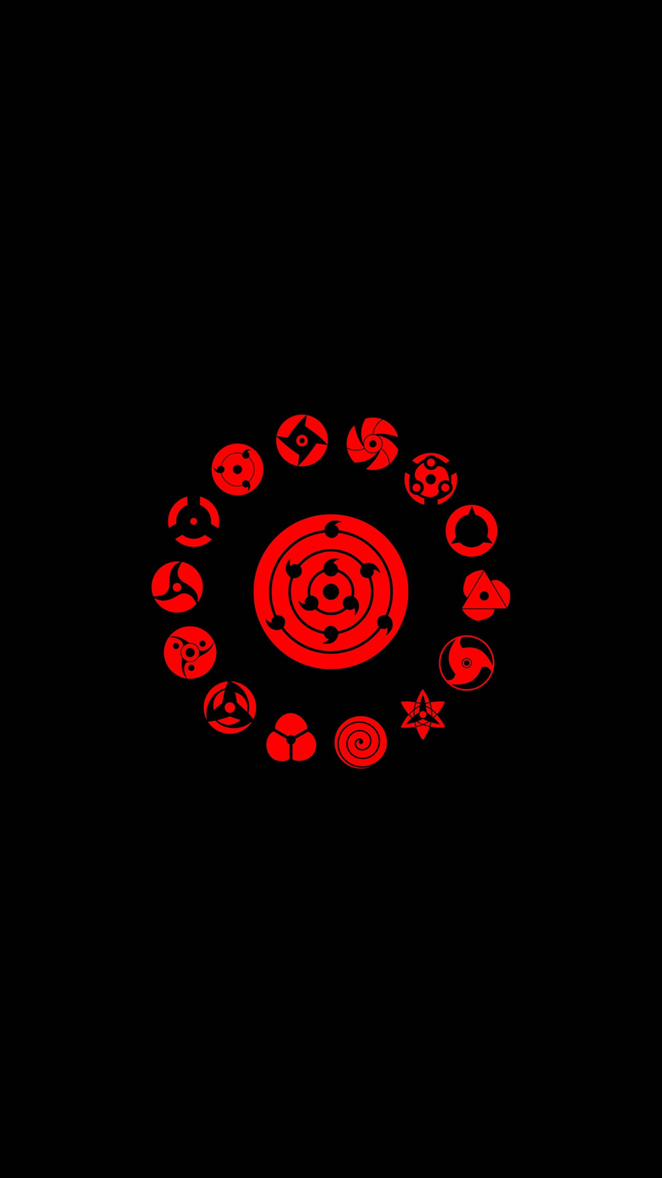 Biểu tượng Naruto đen đỏ Hình nền