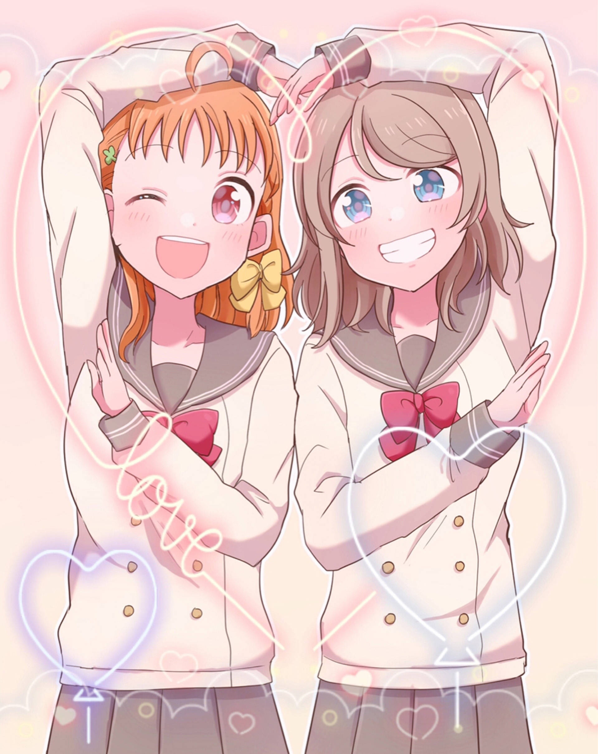 Biểu tượng tình yêu đồng tính nữ Anime Hình nền