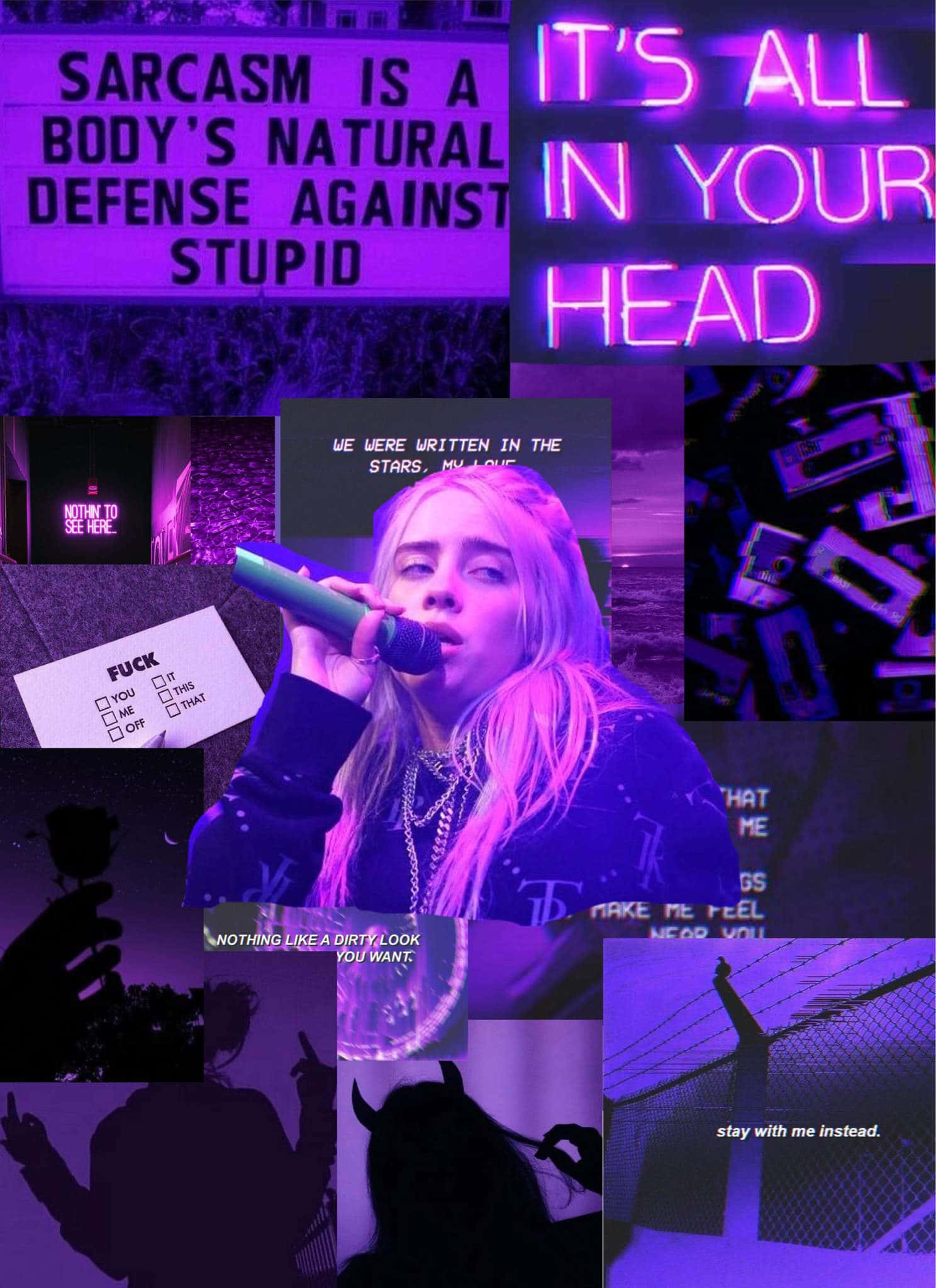 Billie Eilish trông hoàn toàn mê hoặc trong màu Tím. Hình nền