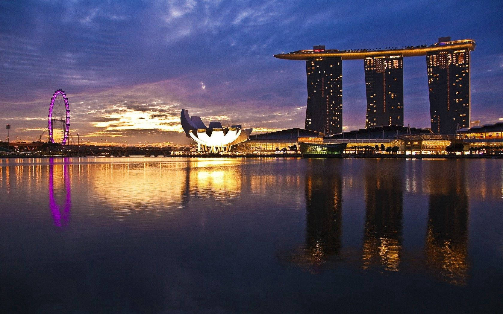 Bình minh trên sông Marina Bay Hình nền
