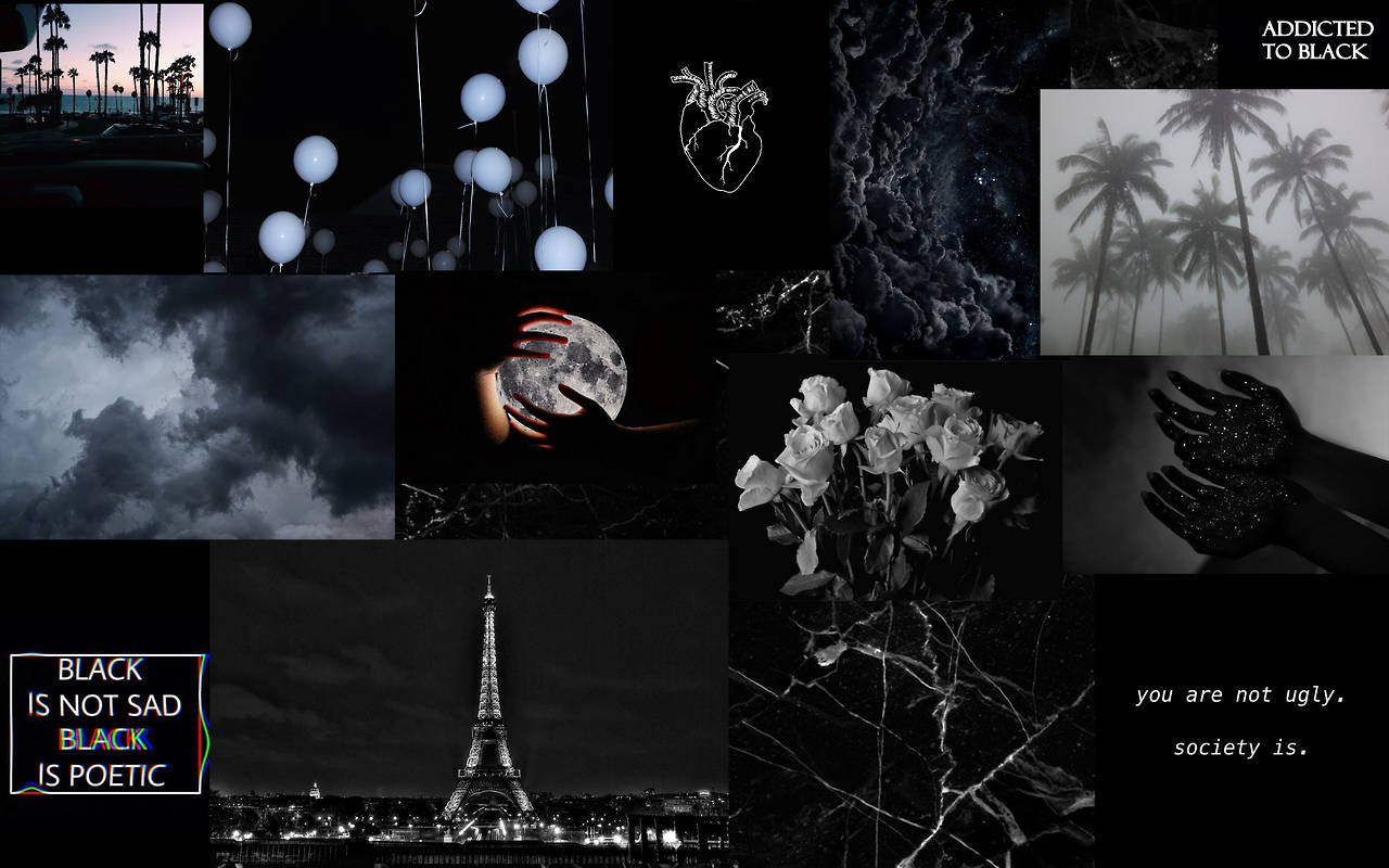 Black Collage từ Pinterest cho Laptop Hình nền