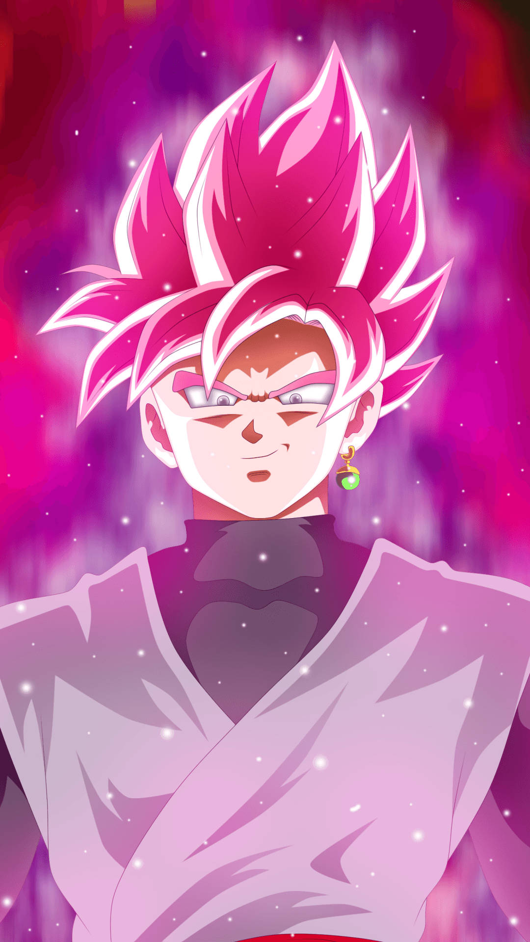 Black Goku với mái tóc hồng phát sáng Hình nền