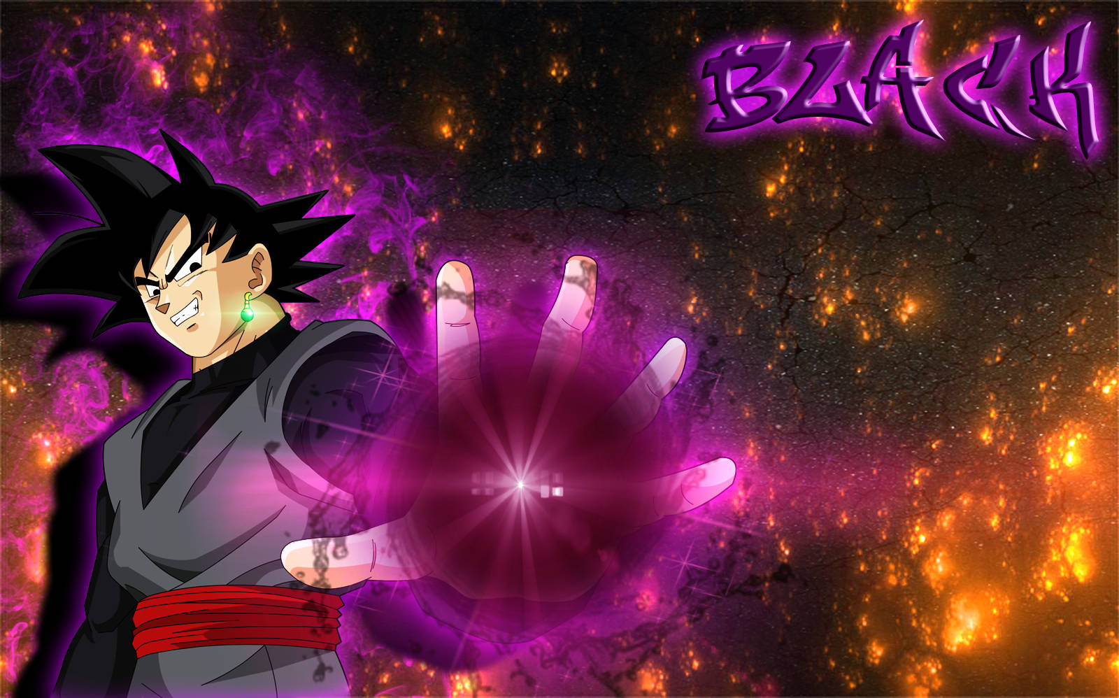 Black Goku với quả cầu hồng sẫm Hình nền