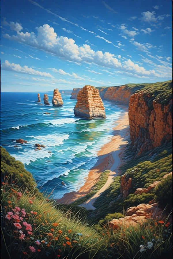 Bờ biển Great Ocean Road và Mười Hai Tông Đồ 4K Hình nền
