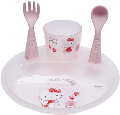 Bộ Chén Đĩa Cho Bé Hello Kitty Hình nền