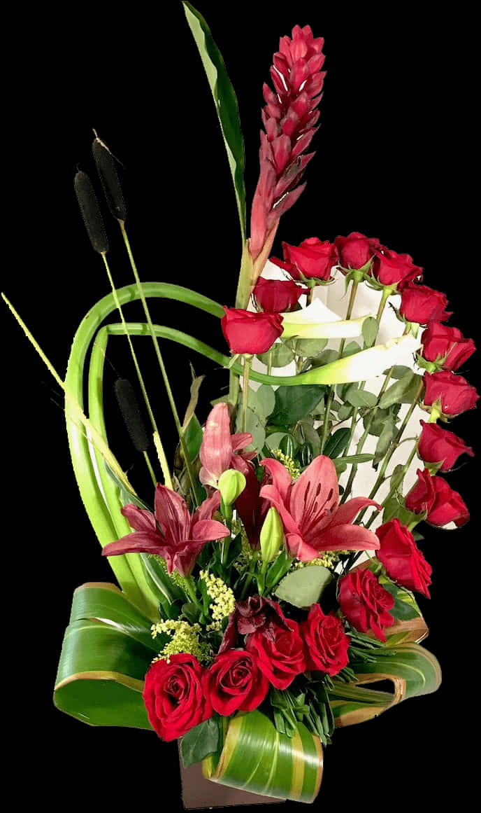 Bó Hoa Đỏ Thanh Lịch Hình nền