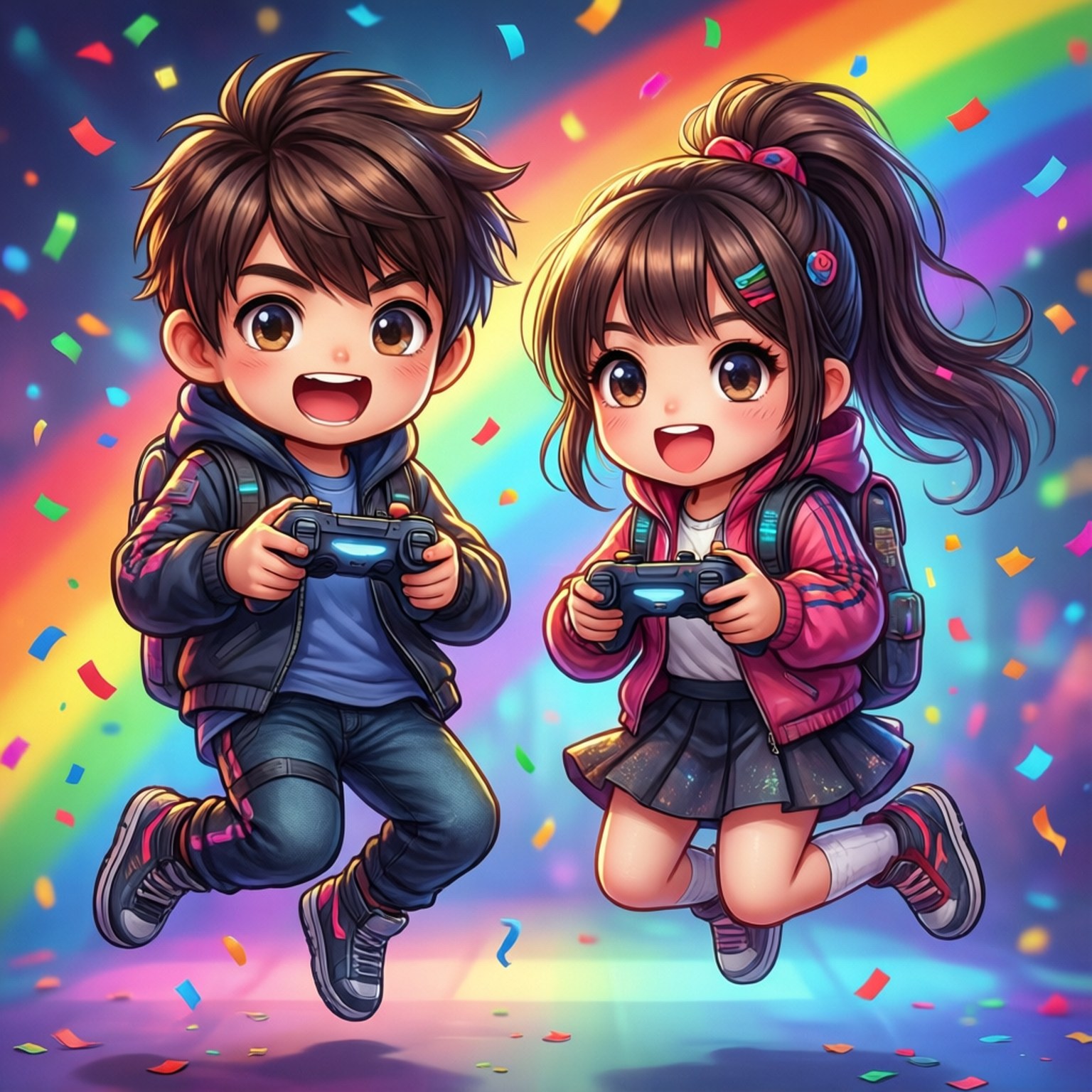 Cặp Game Thủ Ăn Mừng Hình nền