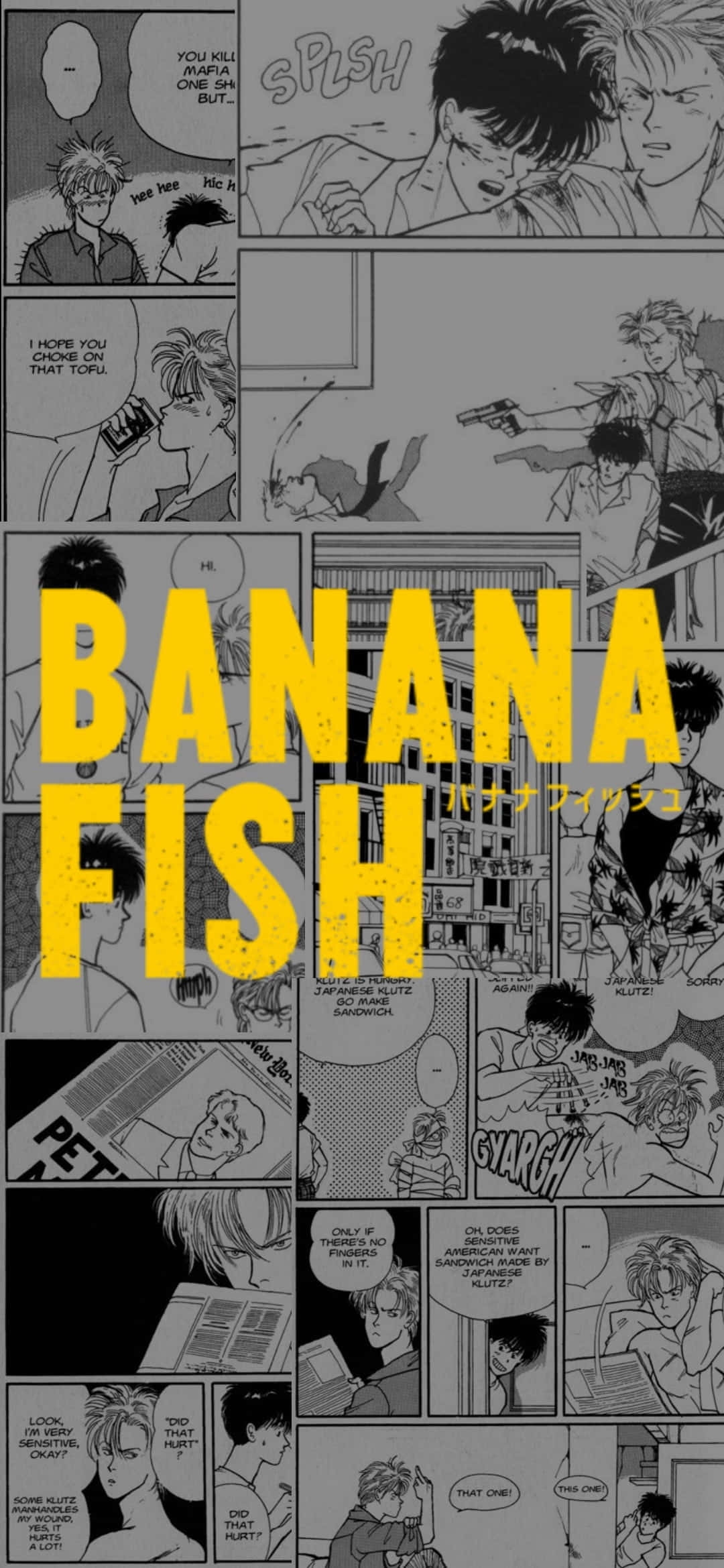 Bộ đôi hành động - Ash Lynx và Eiji Okumura từ Banana Fish Hình nền