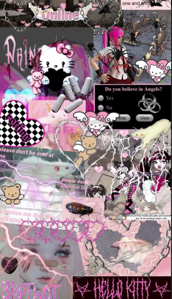 Bộ sưu tập Emo Hello Kitty ngầu Hình nền