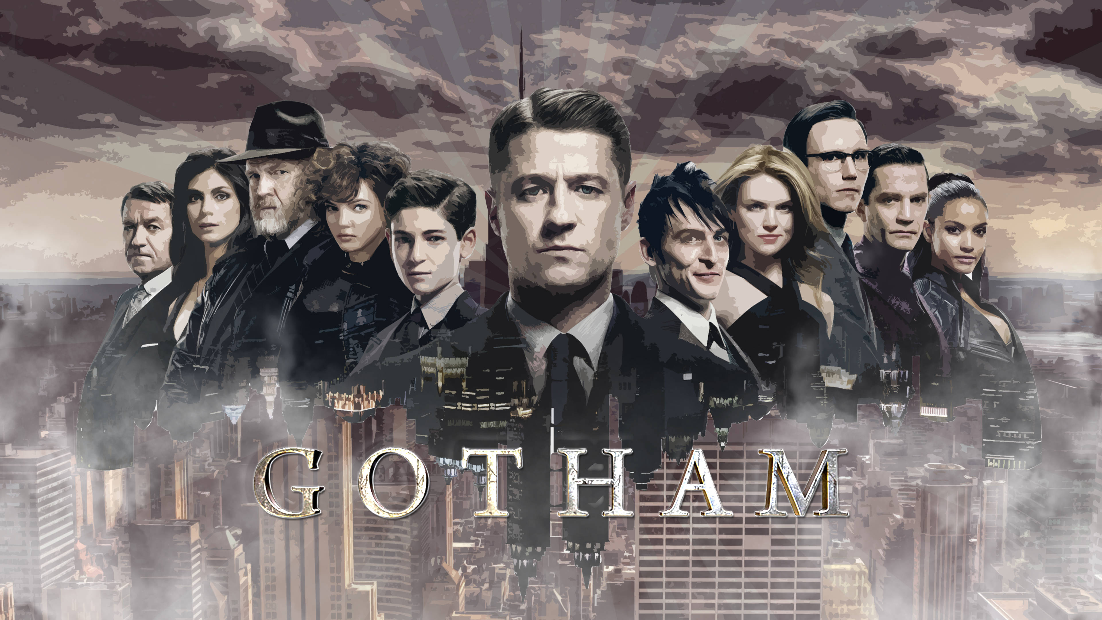 Bộ Sưu Tập Gotham 4K Tông Màu Nâu Hình nền