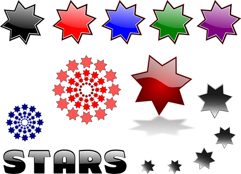 Bộ sưu tập ngôi sao đầy màu sắc dạng vector Hình nền